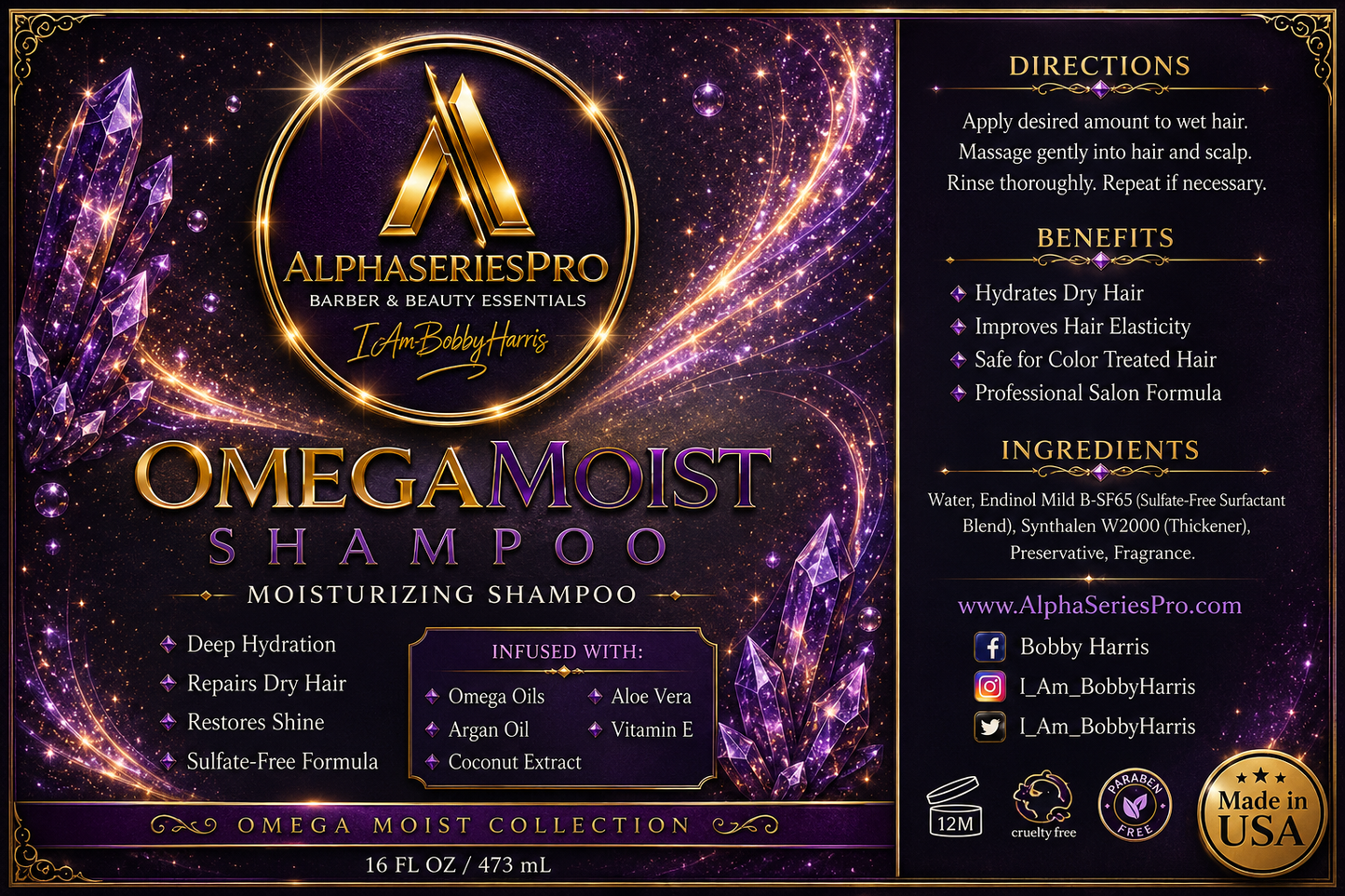 Omega Moist Collection Shampoo 16oz