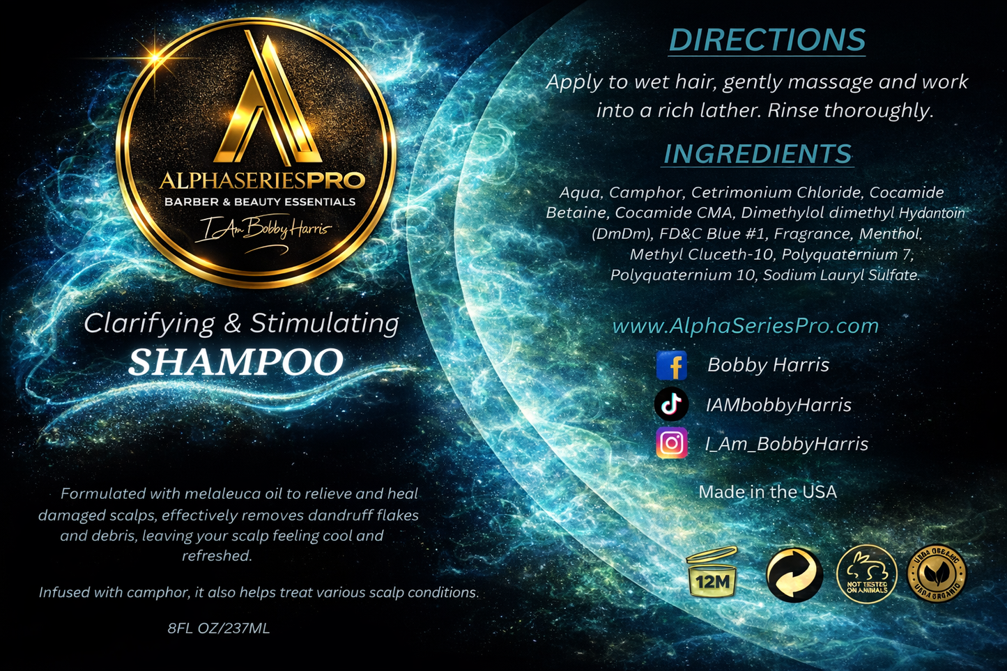 Clarifying Shampoo (Stimulating & Tea  Tree Infused) 8oz