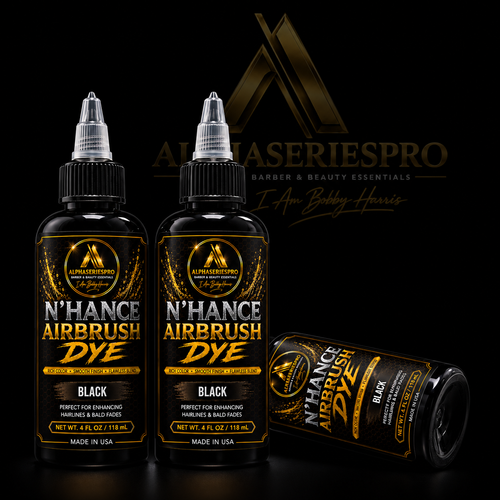 Airbrush Color Enhancement (Black) 1oz on a black Alpha Series Pro studio background