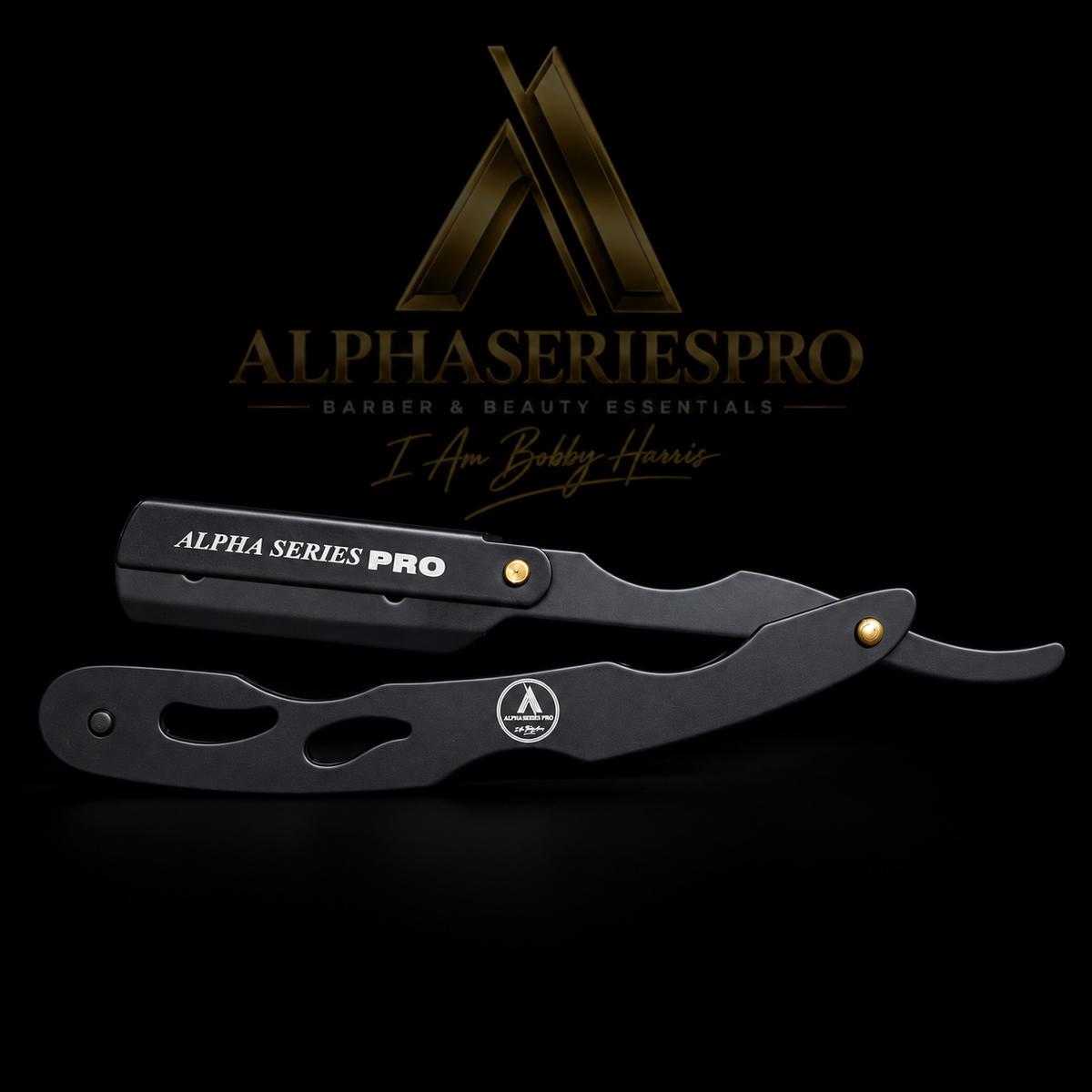 Alpha 3 Execution Razor — Black on a black Alpha Series Pro studio background