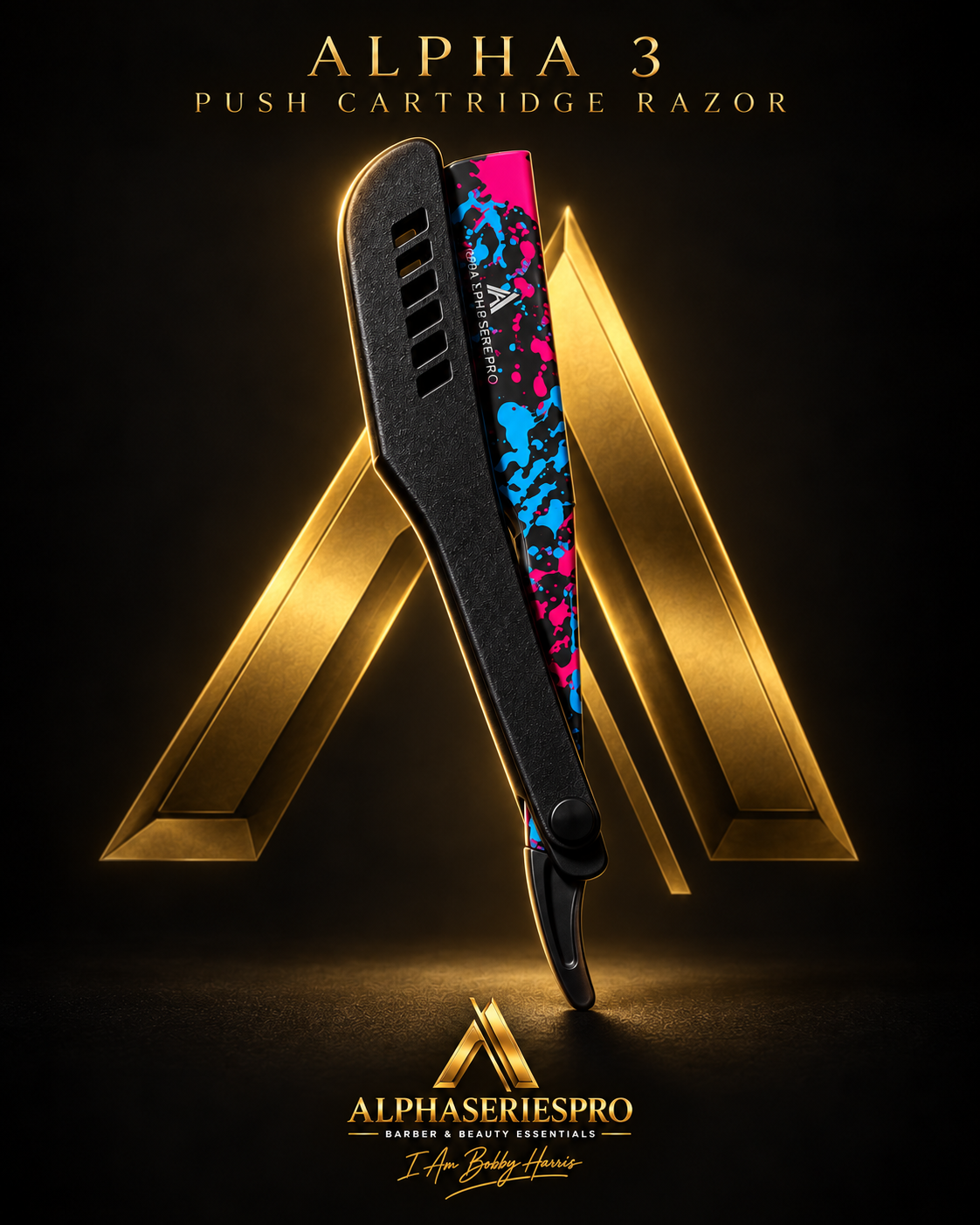 Alpha 3 Push Cartridge Razor – Black