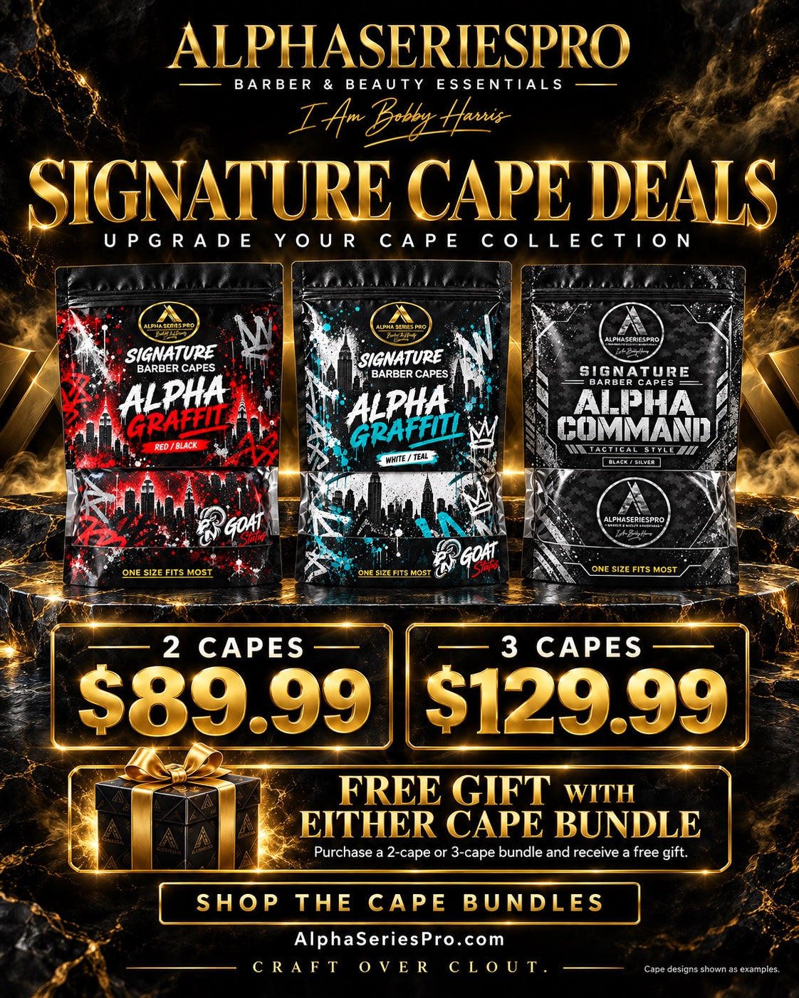 Signature Cape Offer — 2 for $89.99 or 3 for $129.99, free gift included