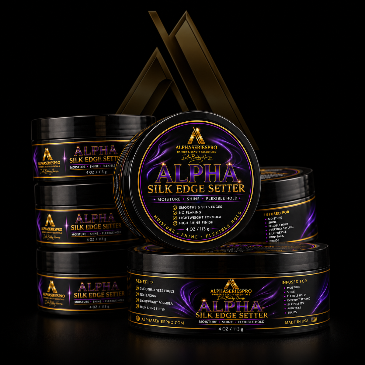 Alpha Edge Setter on a black Alpha Series Pro studio background