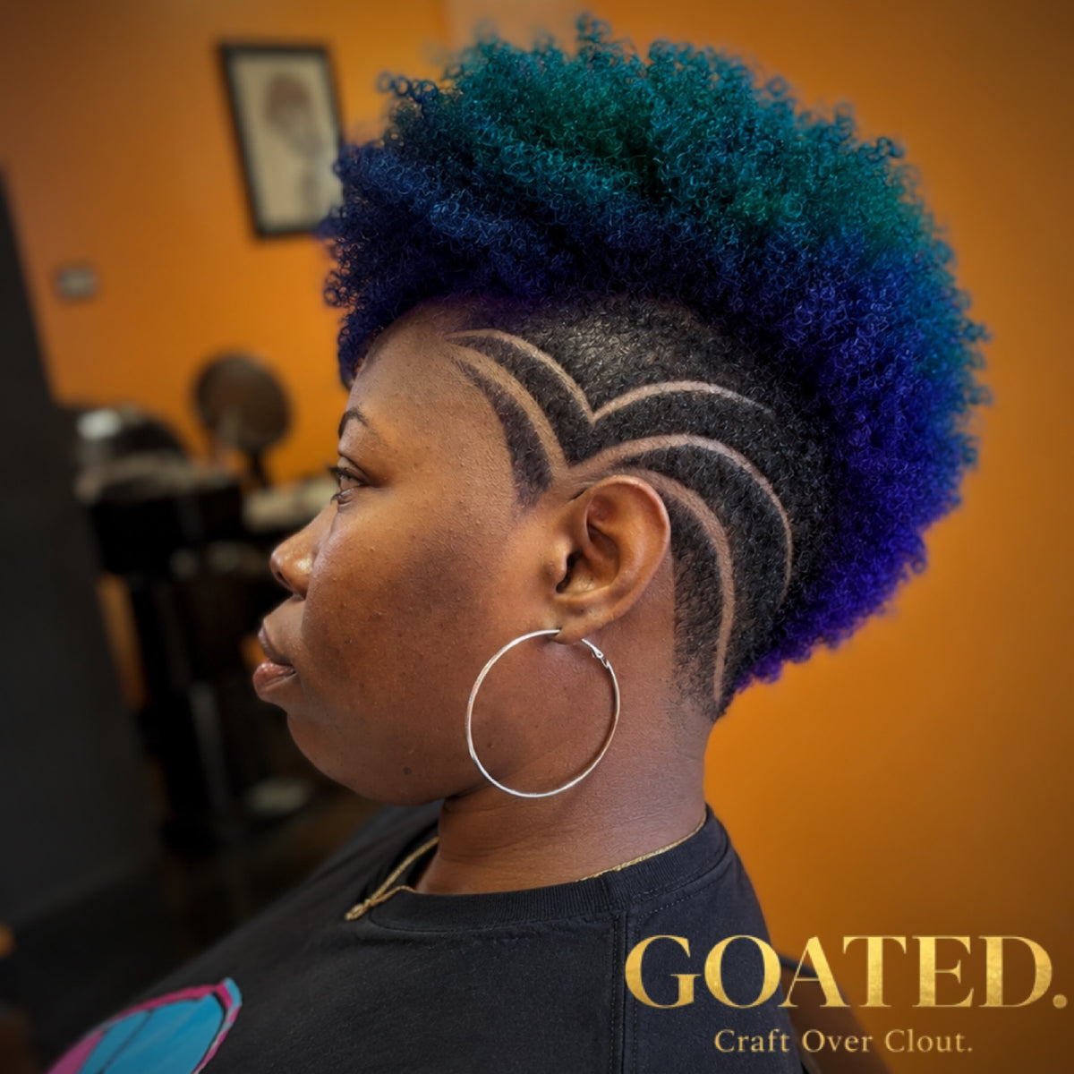 Women's blue and purple color with freestyle undercut by Bobby Harris using Alpha Series Pro