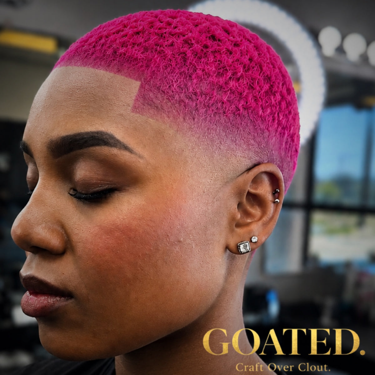 Women's precision cut and pink color by Bobby Harris using Alpha Series Pro
