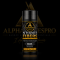 Hair Building Fibers (Black) on a black Alpha Series Pro studio background