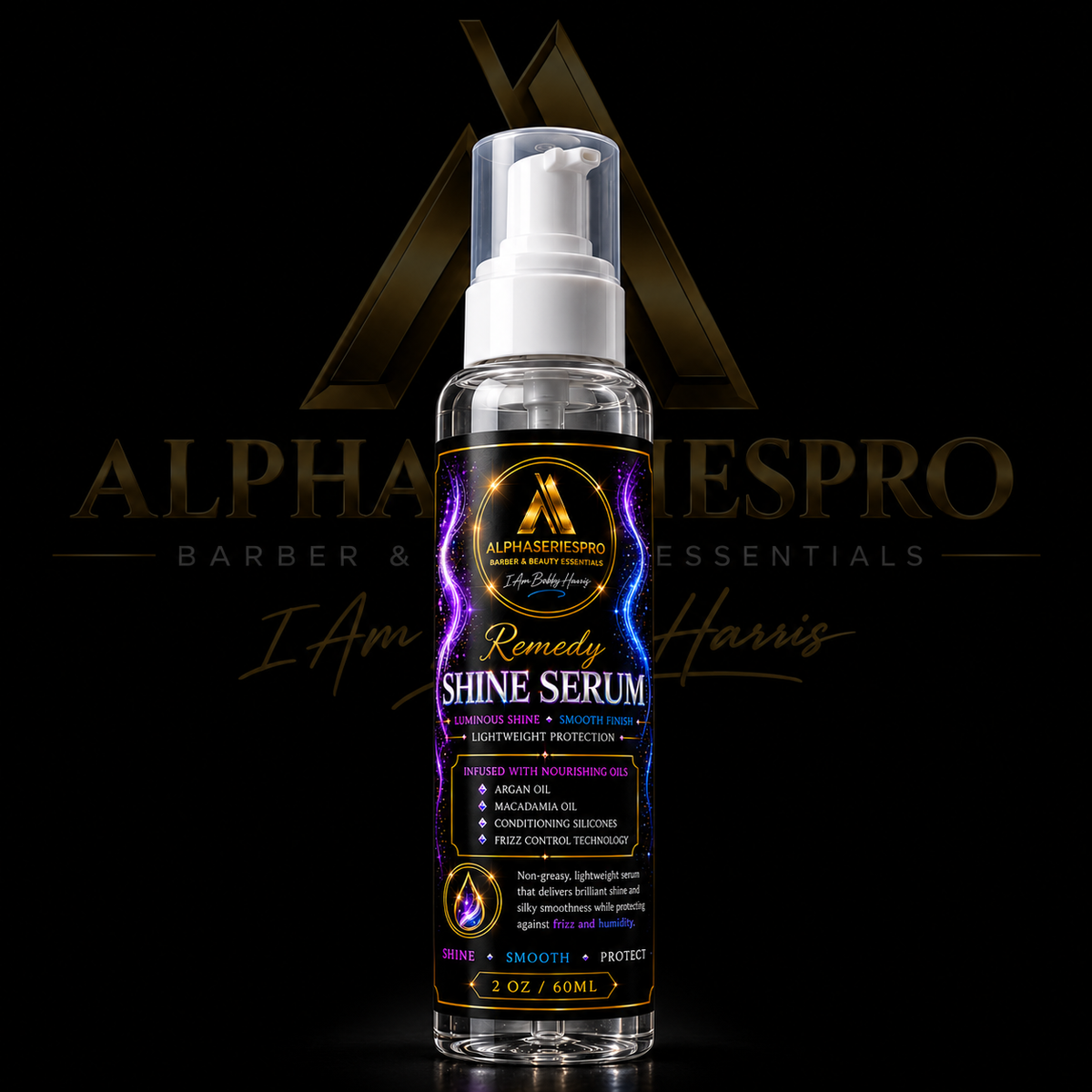 Remedy Silk Serum on a black Alpha Series Pro studio background
