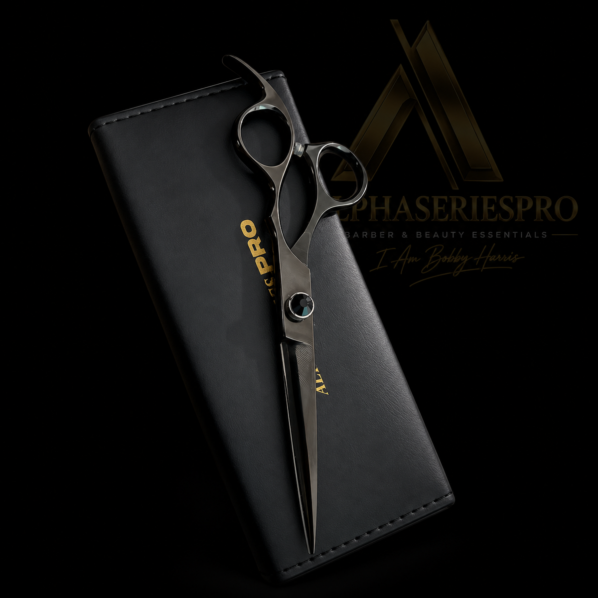 Signature Shear Collection (Signature Straight 7”) Black on a black Alpha Series Pro studio background